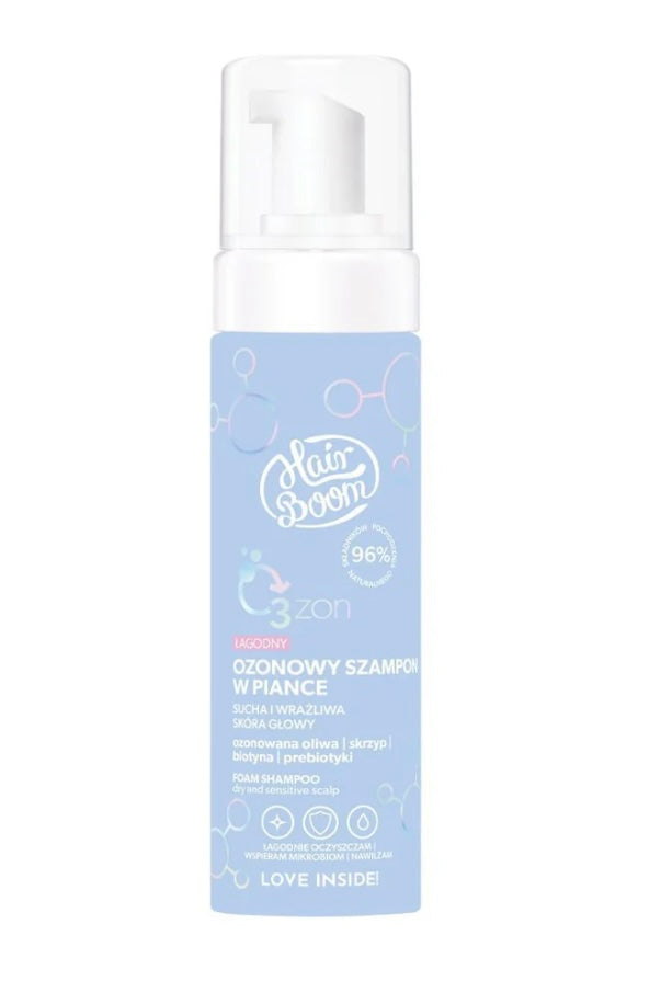 HairBoom O3ZON Łagodny Szampon w Piance sucha i wrażliwa skóra głowy 200ml
