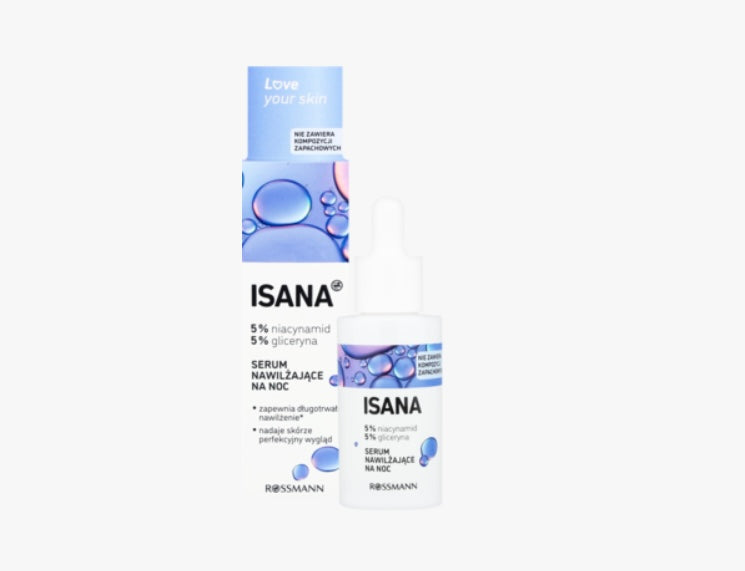 ISANA Love Your Skin
Serum do twarzy, nawilżające, na noc