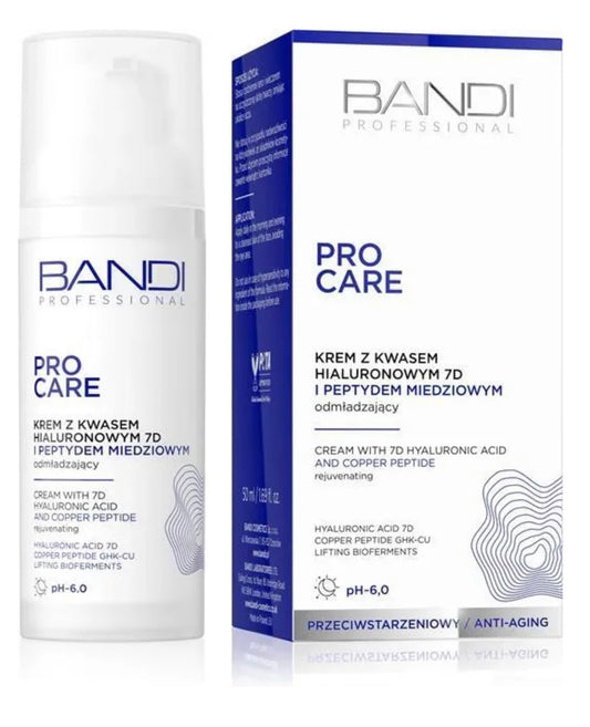 Bandi Pro Care krem do twarzy z kwasem hialuronowym 7D i peptydem miedziowym, 50 ml