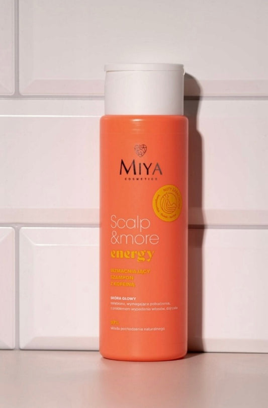 Szampon Wzmacniający Wygładzający z Kofeiną Bezpieczny Energy 300 ml Miya