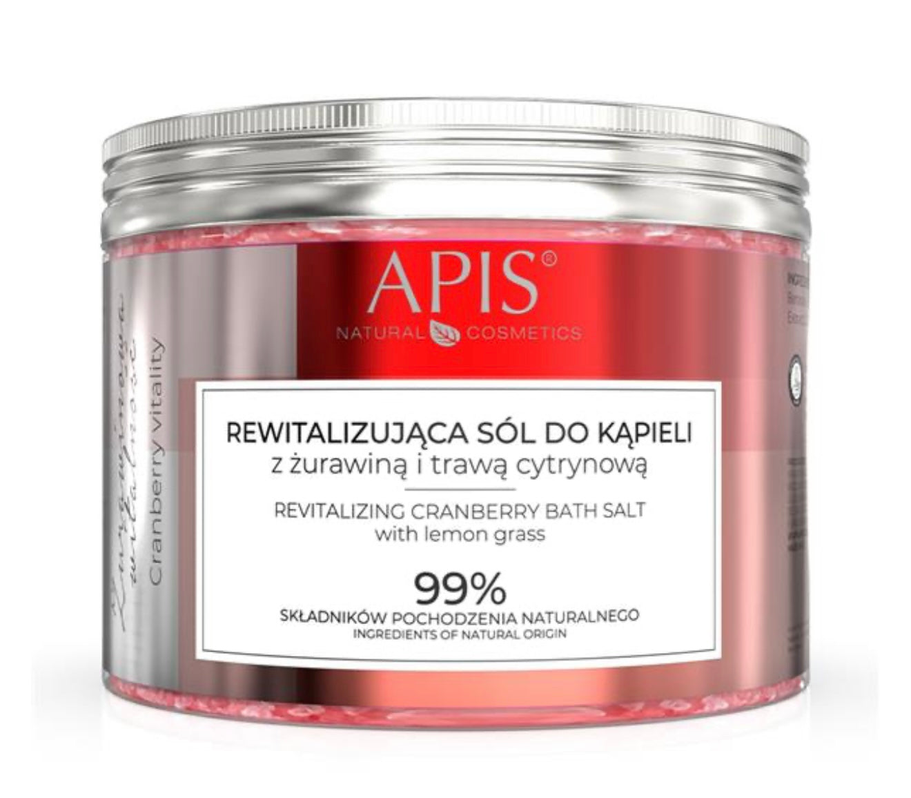 Apis  Rewitalizująca sól do kąpieli z żurawiną i trawą cytrynową / 650 g