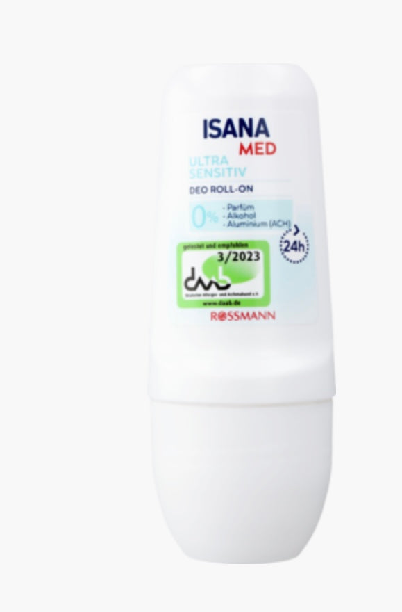 ISANA MED Ultra Sensitive
dezodorant w kulce, 24h 50 ml