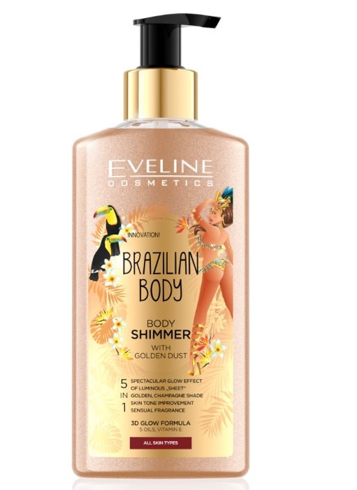 Eveline Brazilian Body Shimmer do Ciała ze Złotym Pyłem 150ml