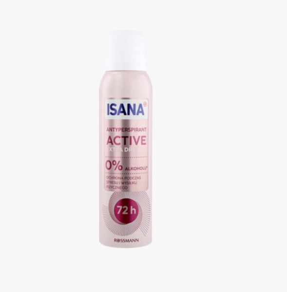 ISANA Active Extra Dry
Antyperspirant w sprayu, dla kobiet, 72h
