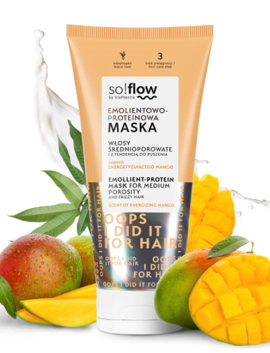 So!Flow Emolientowo - Proteinowa Maska dla Włosów Średnioporowatych i z Tendencją do Puszenia 200ml