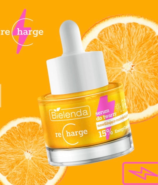 Bielenda Recharge Boost the Energy Nawilżająco - Rozświetlające Serum do Twarzy dla Skóry Odwodnionej z Przebarwieniami 30ml