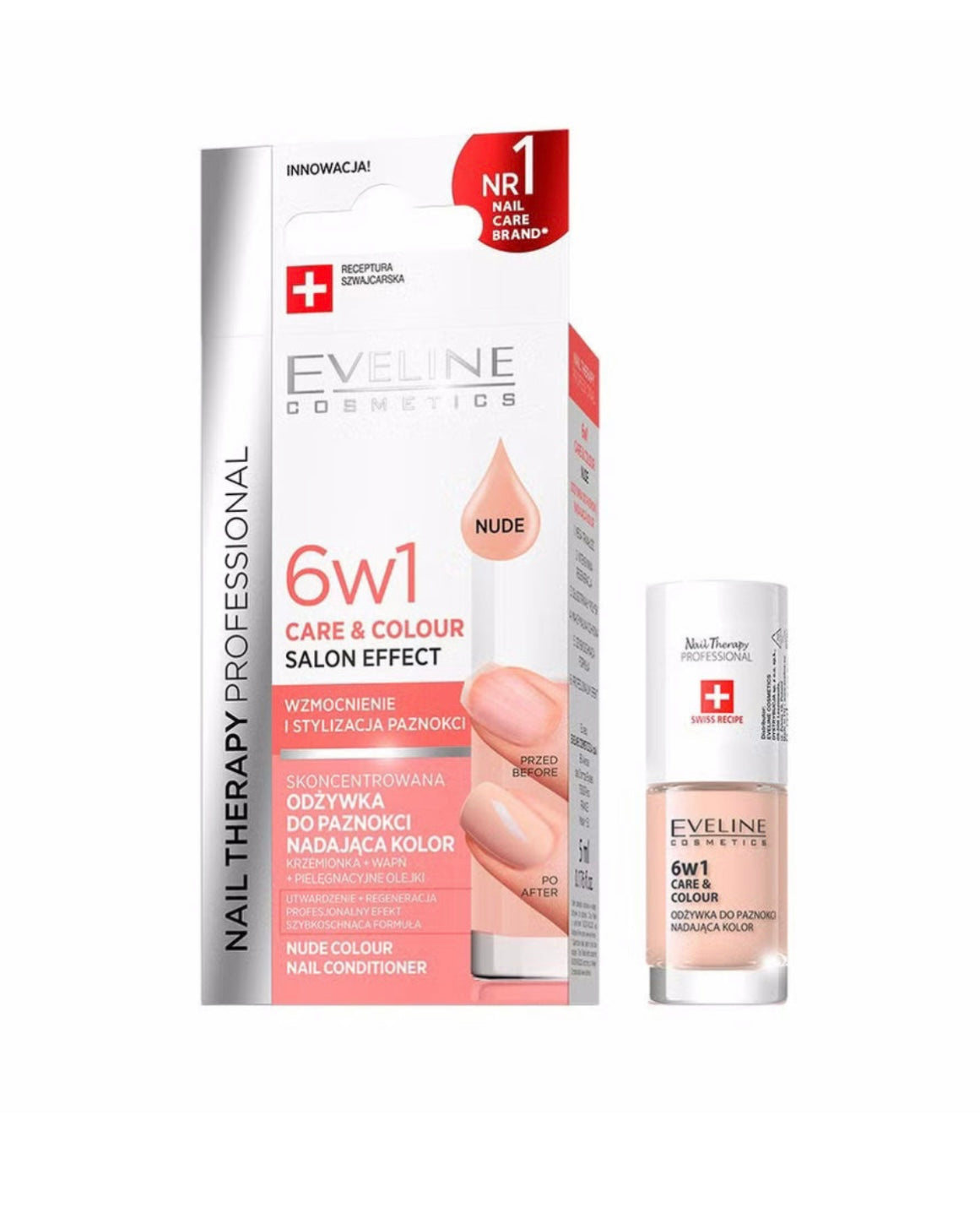 Eveline Cosmetics Nail Therapy Professional Skoncentrowana odżywka do paznokci 6w1 NUDE