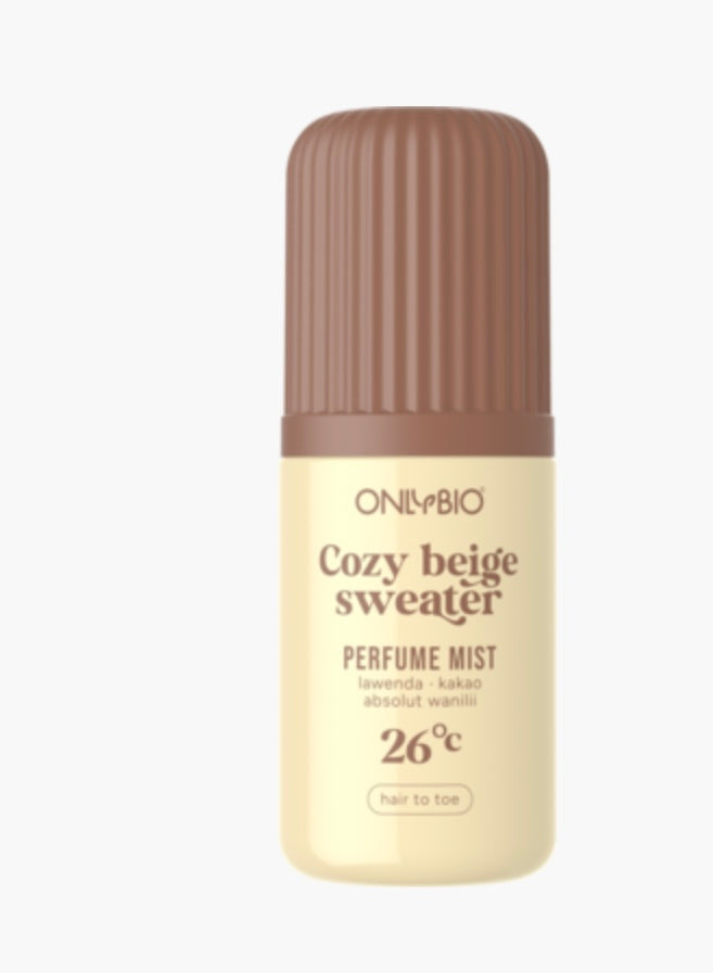 OnlyBio
Cozy beige sweater 26°C
Mgiełka do włosów i ciała, perfumowana
100 ml
