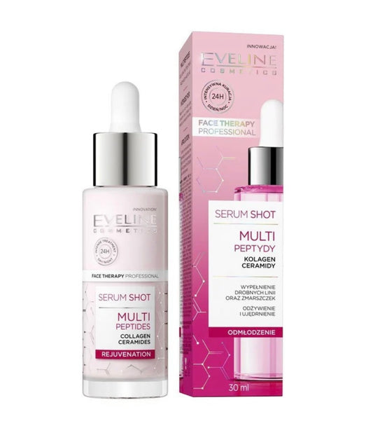 Eveline Serum Shot Kuracja Multipeptydy do Twarzy Szyi i Dekoltu 30ml