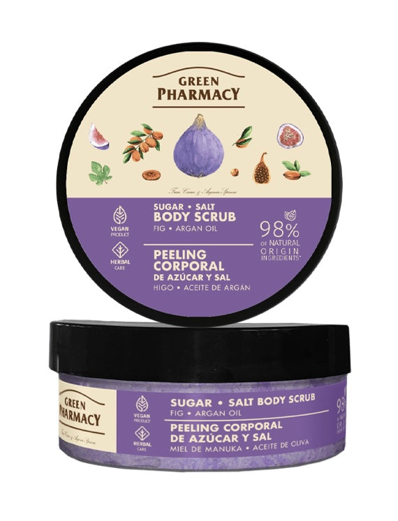 Green Pharmacy Cukrowo-Solny Peeling do Ciała Figa i Olej Arganowy 200ml