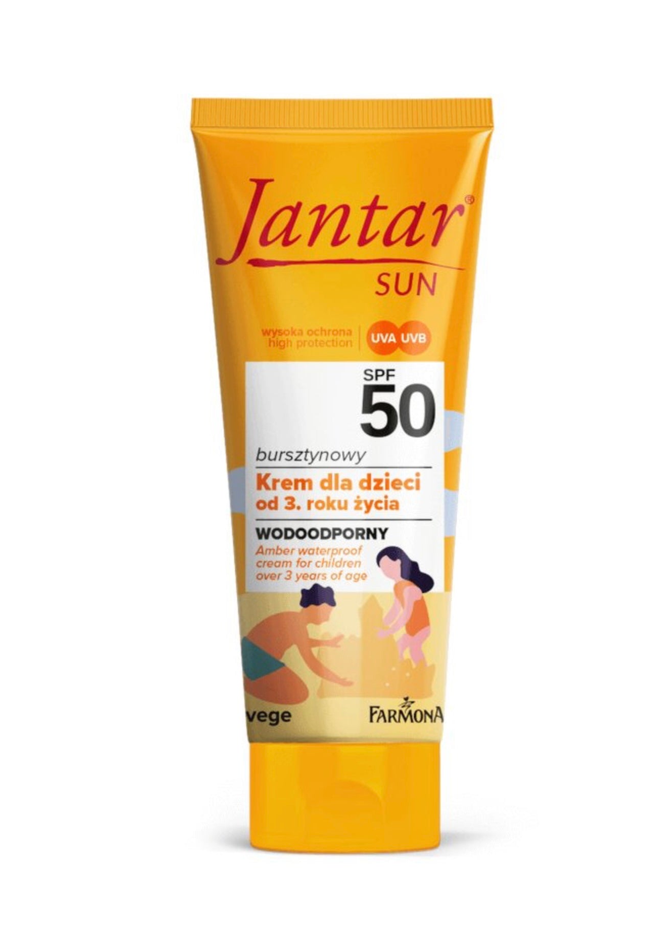 Jantar Sun Bursztynowy Wodoodporny Krem SPF 50 dla Dzieci powyżej 3 Roku Życia 50ml
