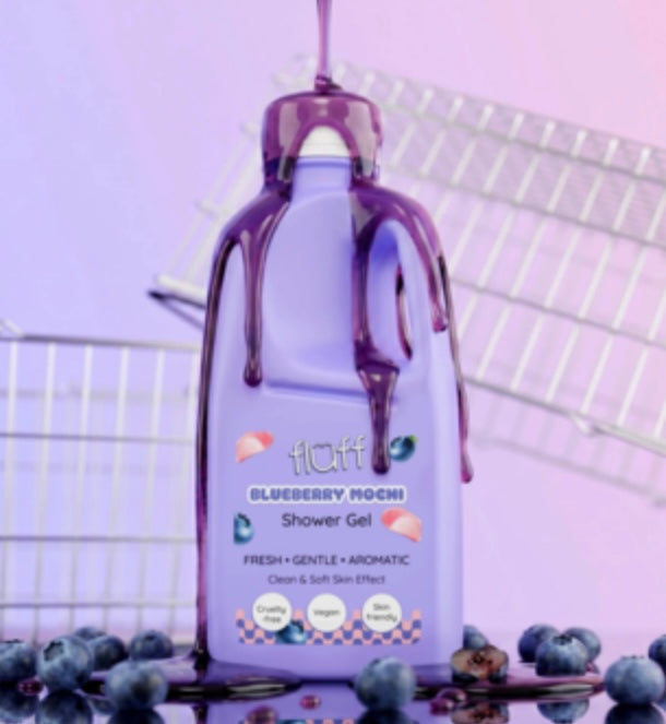 Fluff Żel do mycia ciała, Bluebeery Mochi
500 ml