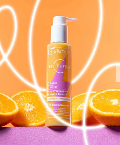 Bielenda Recharge Boost The Energy Nawilżająco - Rozświetlający Żel Oczyszczający dla Skóry Odwodnionej Pozbawionej Blasku 150ml