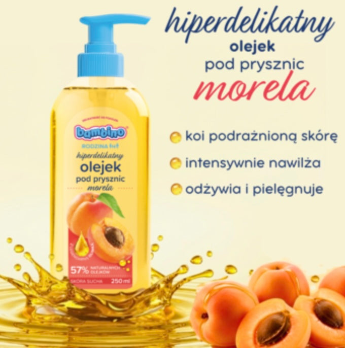Bambino Rodzina Olejek pod prysznic, hiperdelikatny, Morela
250 ml
