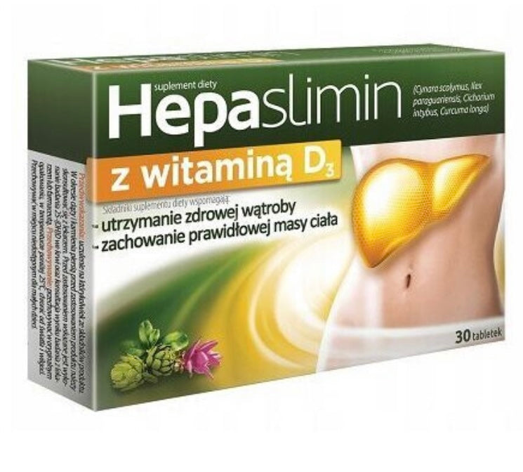 HepaSlimin z witaminą D3, 30 tabletek powlekanych