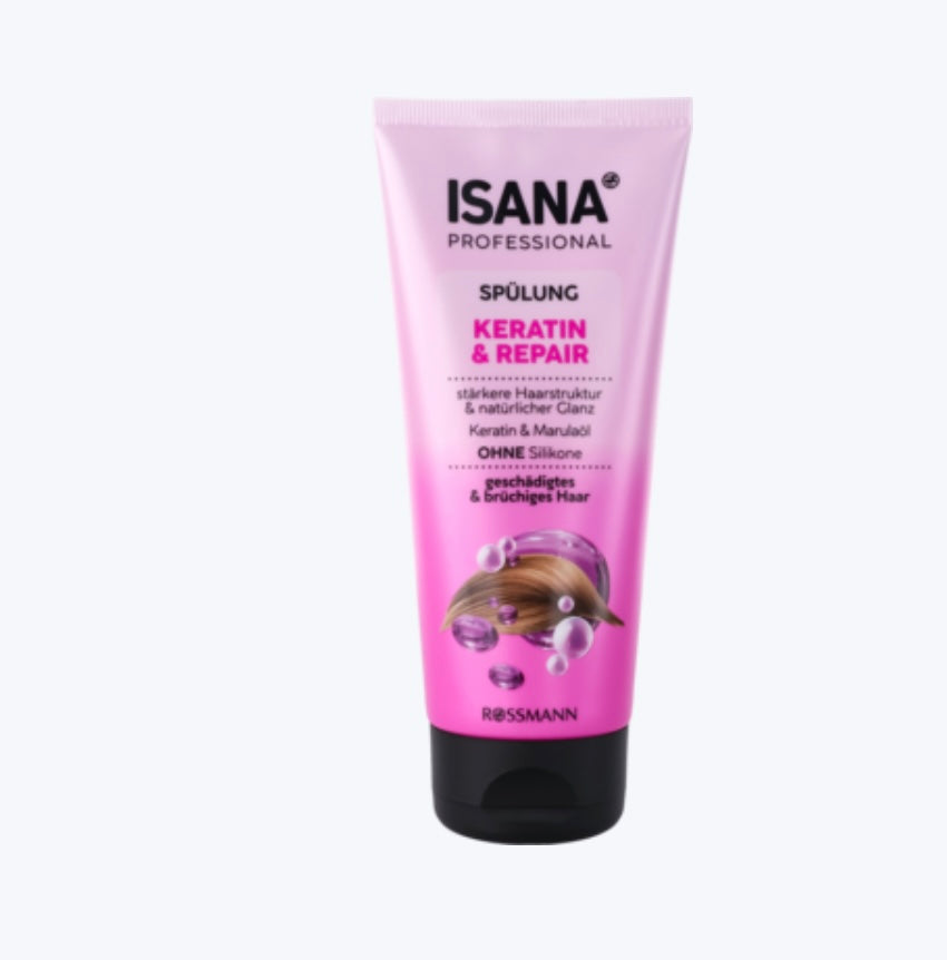 ISANA PROFESSIONAL Keratin & Repair
Odżywka do włosów, zniszczonych i łamliwych