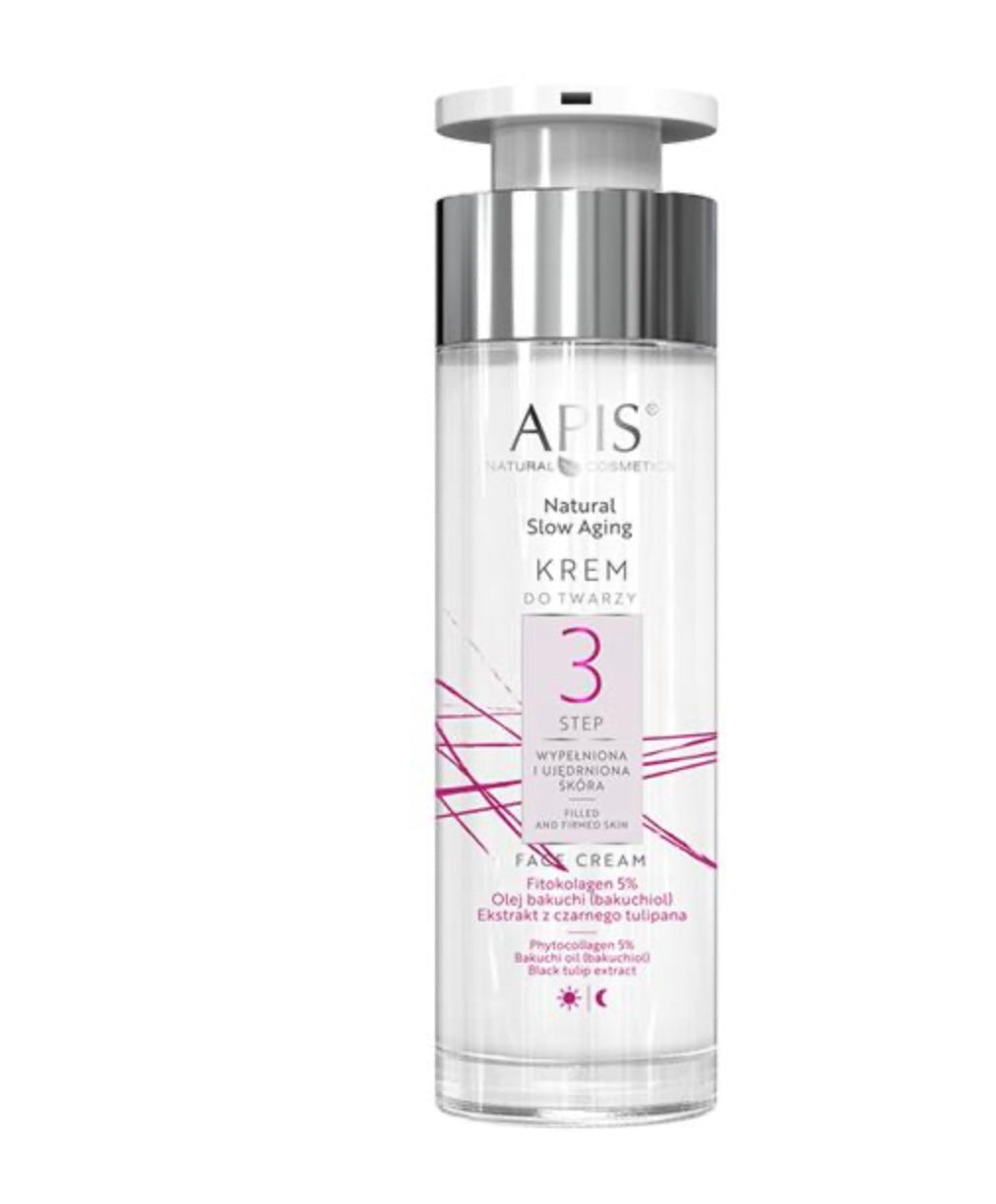 Apis NATURAL SLOW AGING
Krem do twarzy STEP 3 WYPEŁNIONA I UJĘDRNIONA SKÓRA / 50 ml