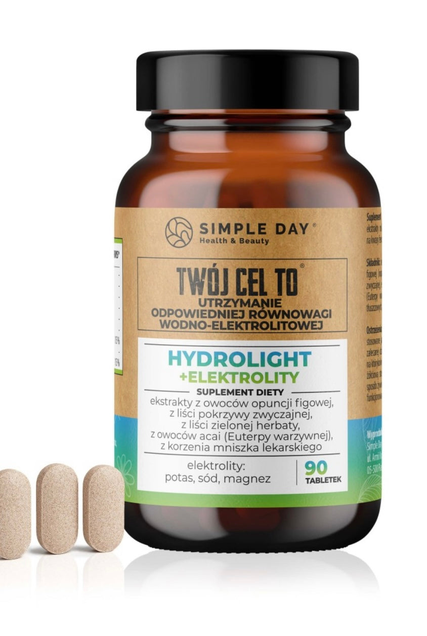 Twój Cel Hydrolight+Elektrolity
Suplement diety na wsparcie eliminacji nadmiaru wody i uzupełnienia elektrolitów.