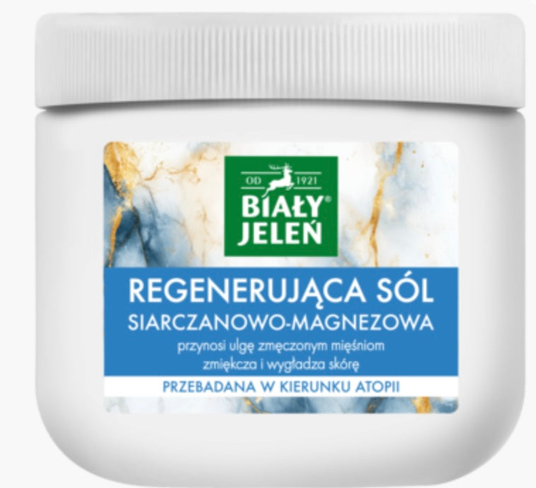 Biały Jeleń
Sól do kąpieli, regenerująca, siarczanowo-magnezowa
500 g