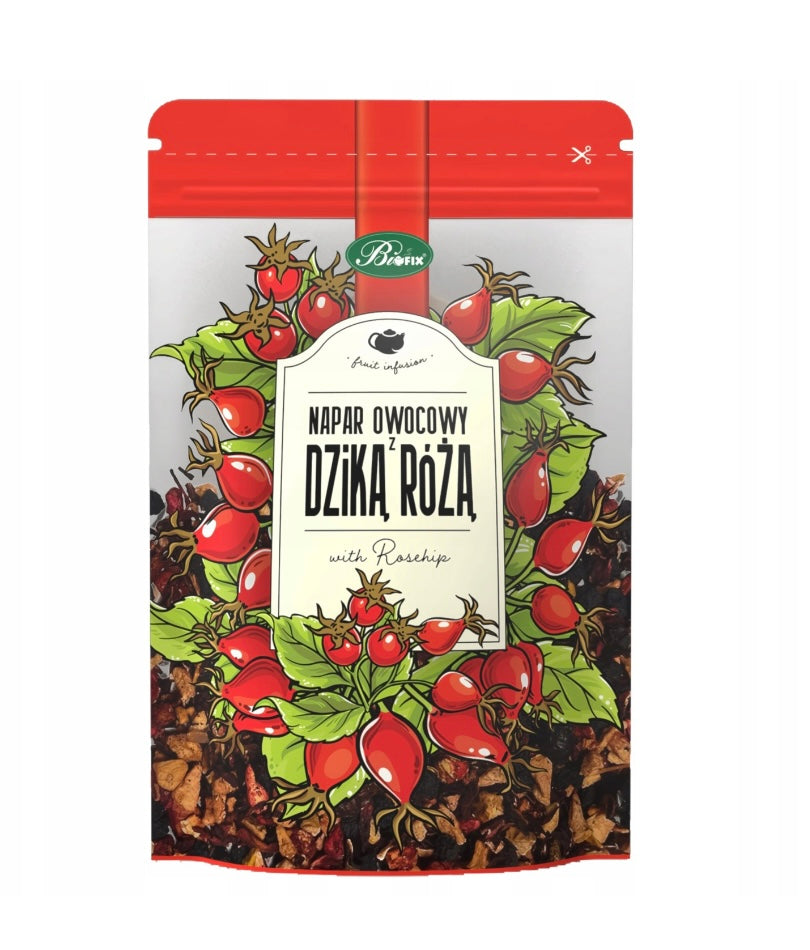 BIFIX napar OWOCOWY Z DZIKĄ RÓŻĄ herbata z suszu HERBATKA 100 g