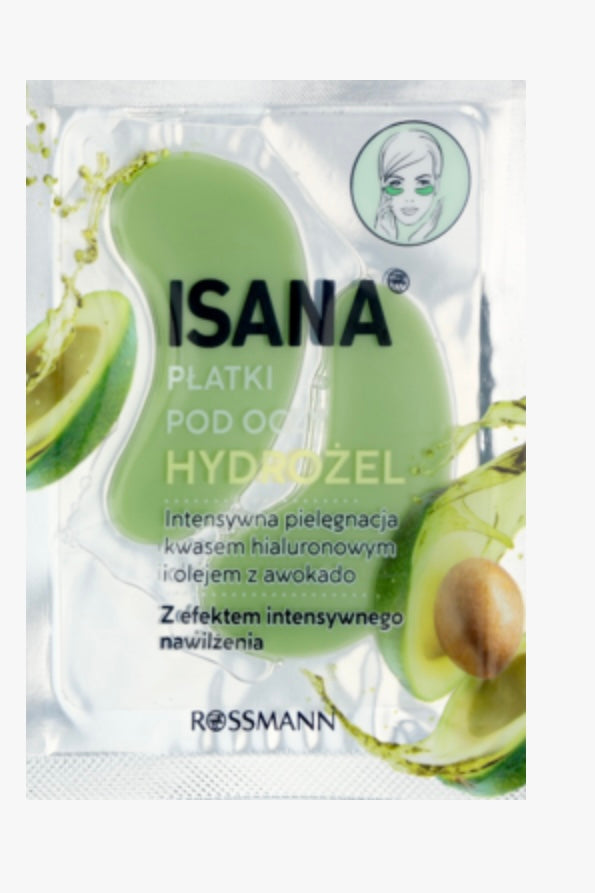 ISANA
Płatki pod oczy, hydrożelowe, nawilżające, Awokado