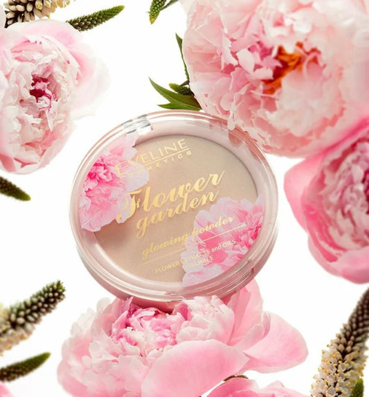 Eveline Flower Garden Prasowany Puder Rozświetlający Vegan 8g