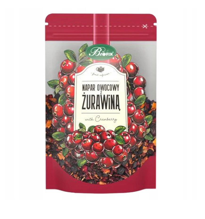 BIFIX napar owocowy Z ŻURAWINĄ hibiskusem susz HERBATA 100 g