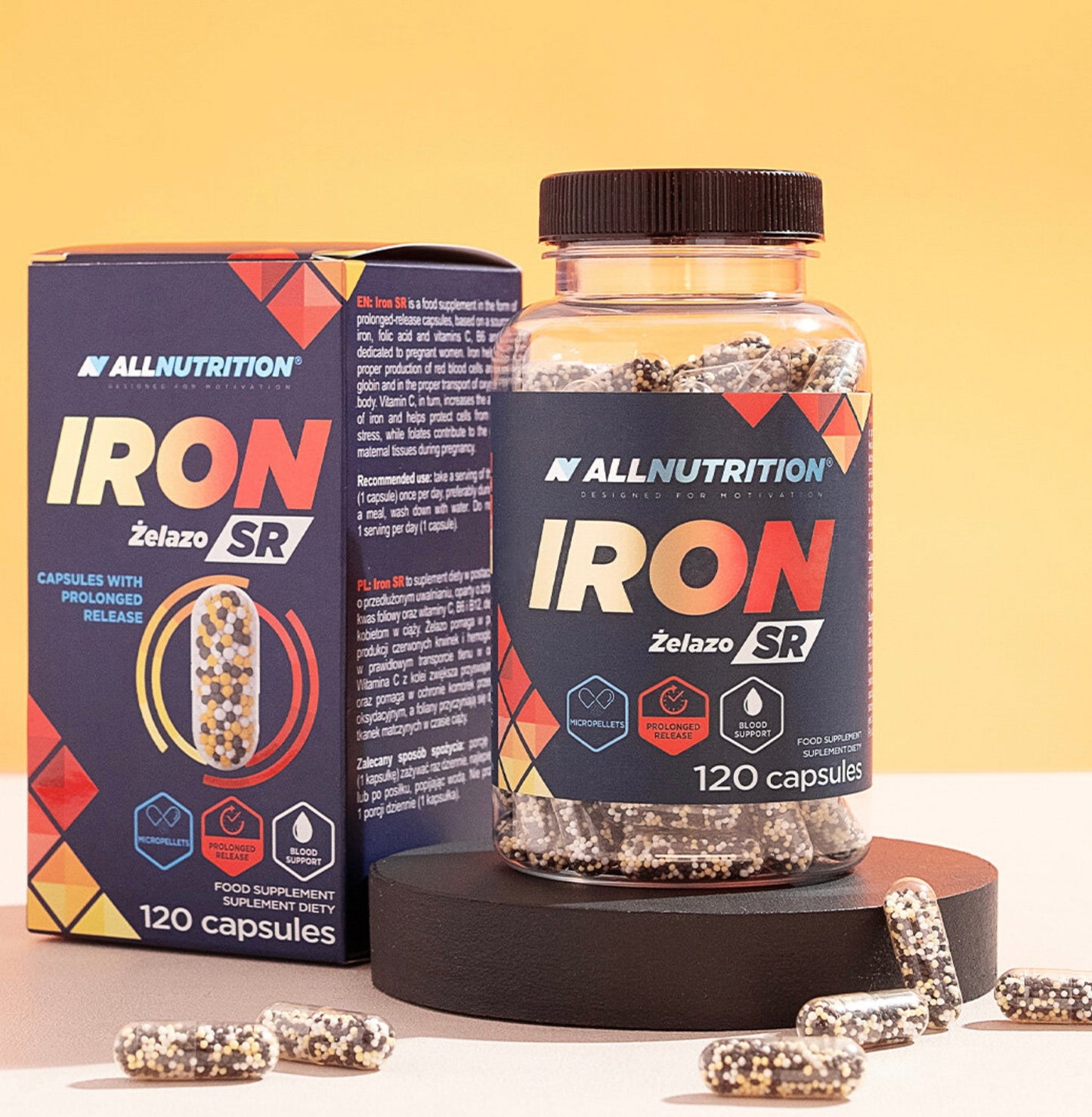 Allnutrition Iron SR Żelazo 120 Kapsułek