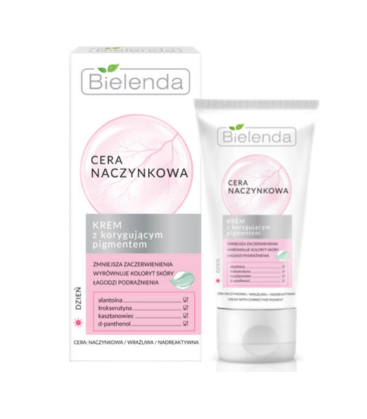 Bielenda Capillary Skin Krem z Korygującym Pigmentem do Skóry Naczynkowej i Wrażliwej na Dzień 50ml