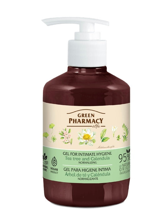 Green Pharmacy Łagodzący Żel do Higieny Intymnej Drzewo Herbaciane i Nagietek Lekarski 370ml