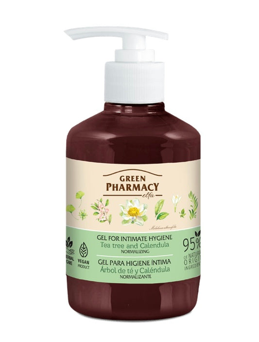 Green Pharmacy Łagodzący Żel do Higieny Intymnej Drzewo Herbaciane i Nagietek Lekarski 370ml